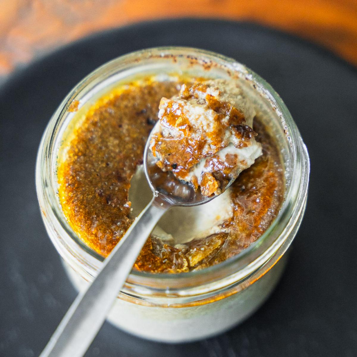 Sous Vide Hojicha Latte Crème Brûlée