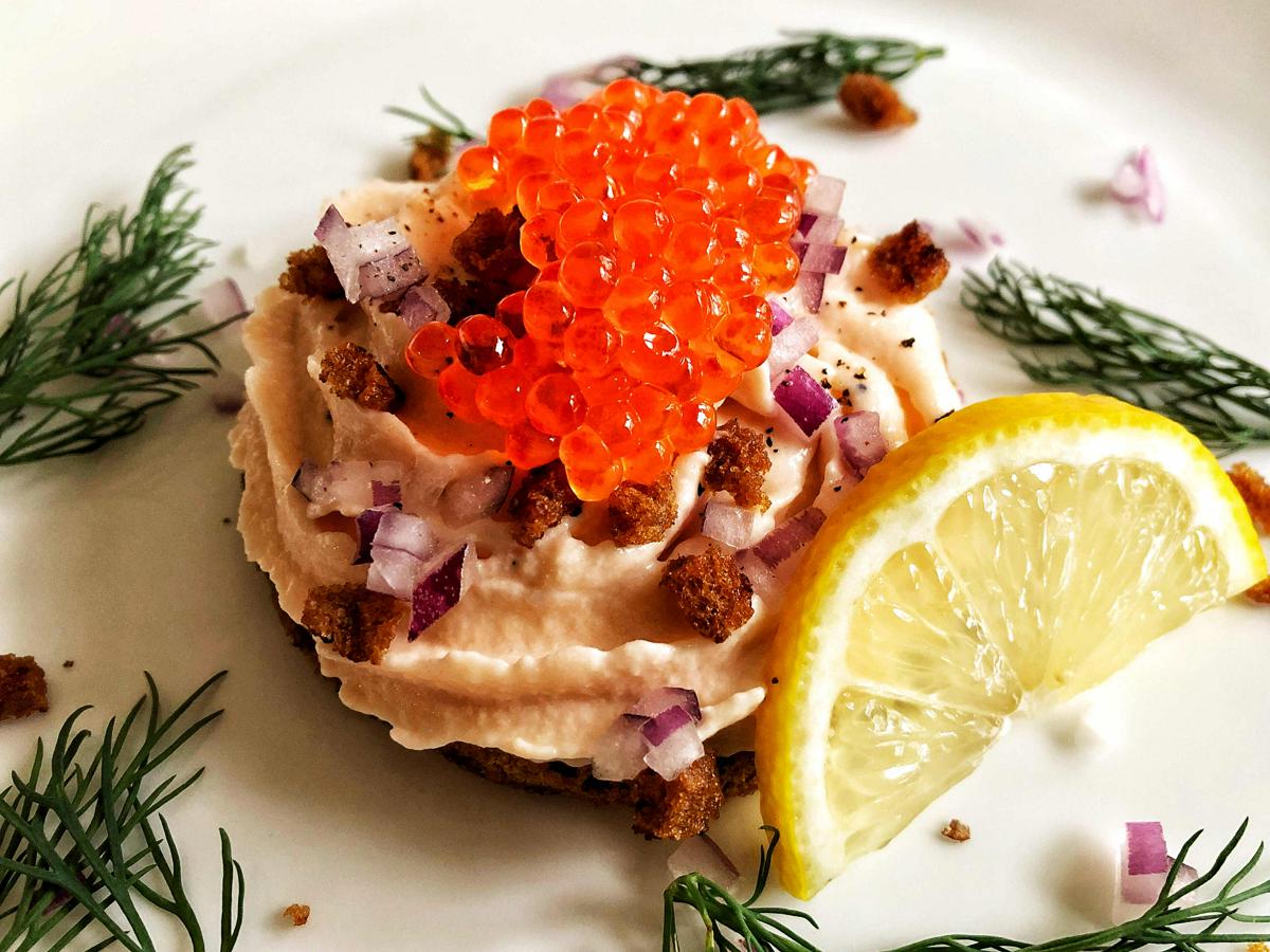 Smoked Salmon Mousse with Trout Roe