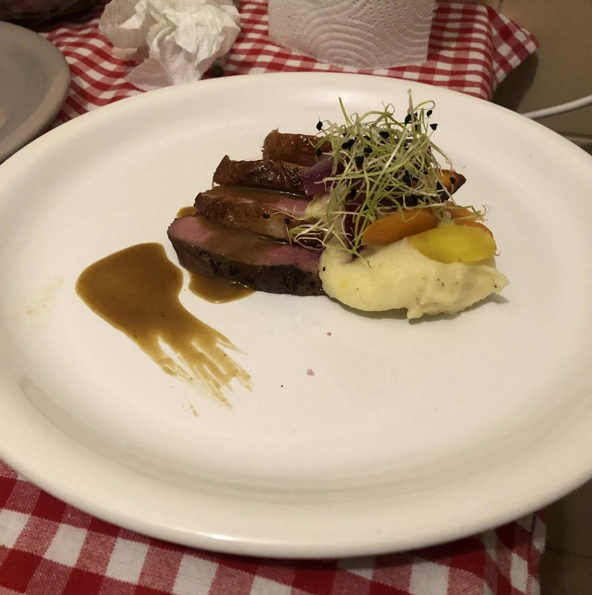 Duck breast with orange sauce