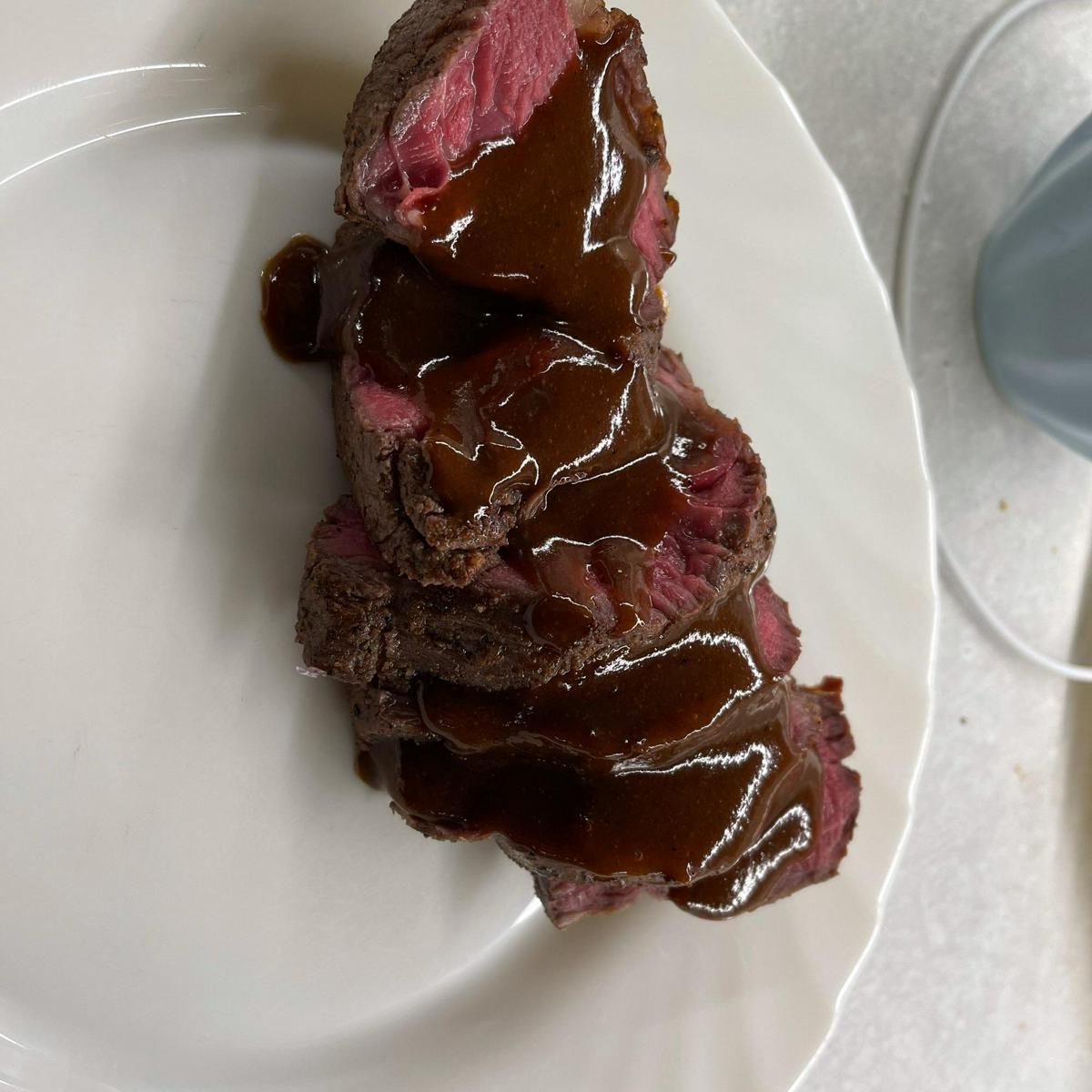 Filet mignon with red wine demi glacé