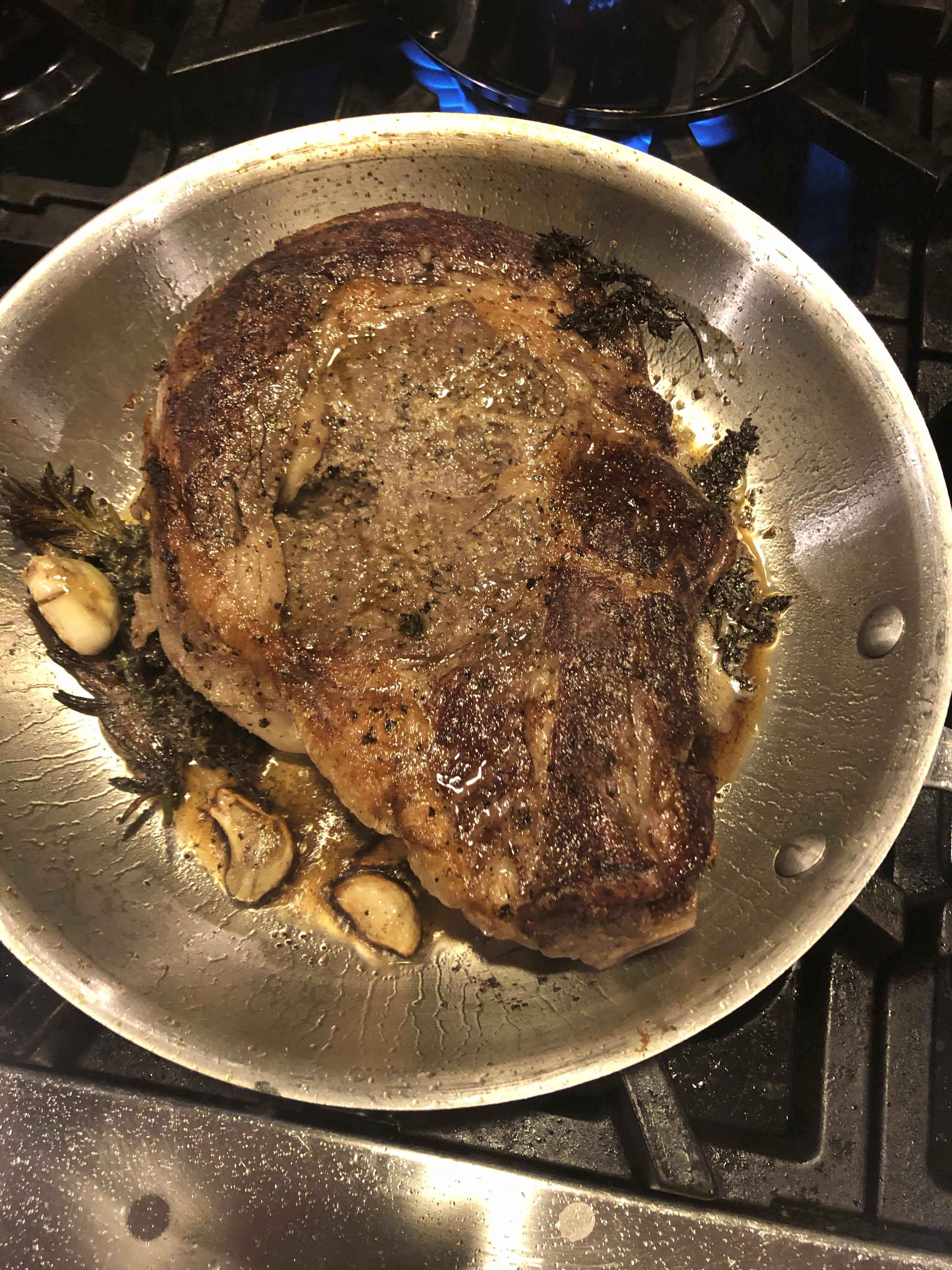 Pan-Seared Ribeye Steak with Blue Cheese Butter Recipe - Kitchen Swagger