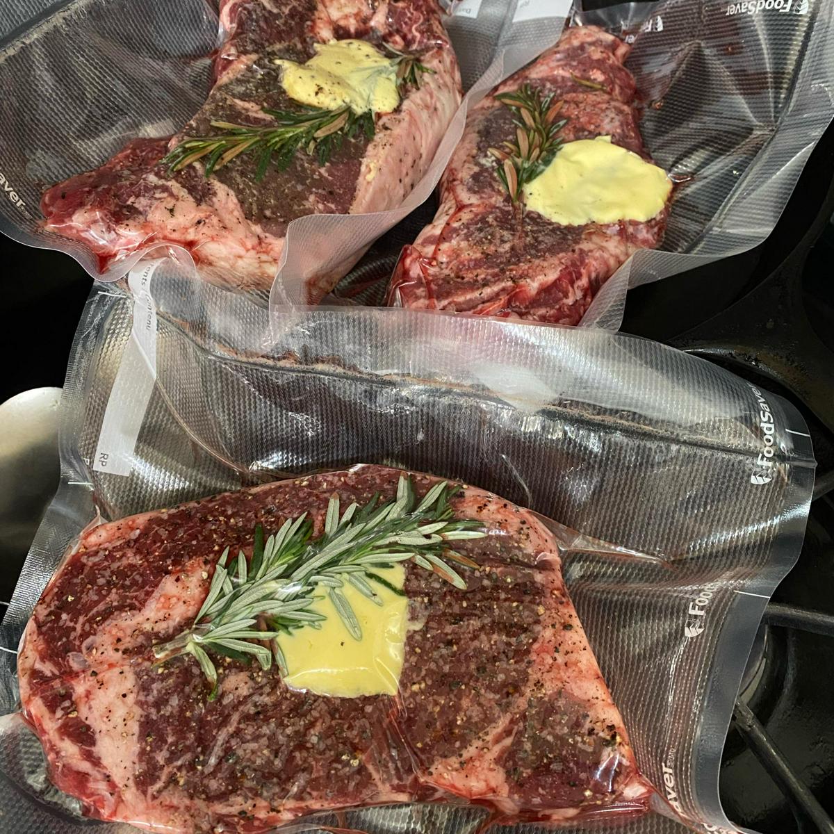 Rosemary, Kosher Salt, Cracked Black Pepper and Grass Fed Butter Ribeye